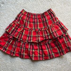 NWT Girls' tiered ruffle skirt in plaid, size XL (12)